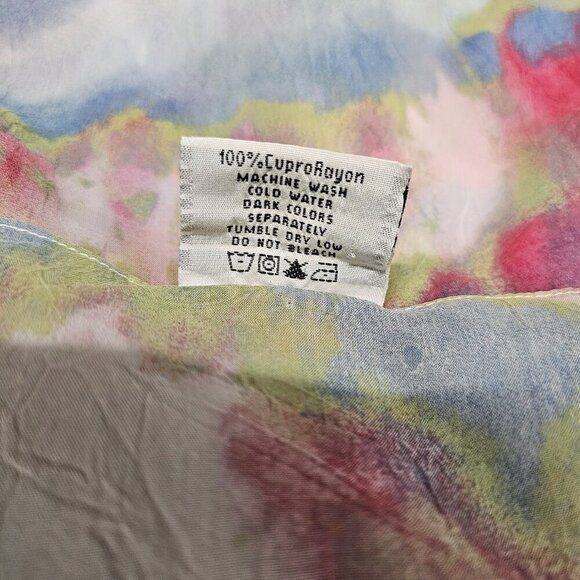 Click by Color Me Cotton V Neck Layered Top Blouse Women Size L Cupra Rayon - Picture 9 of 12